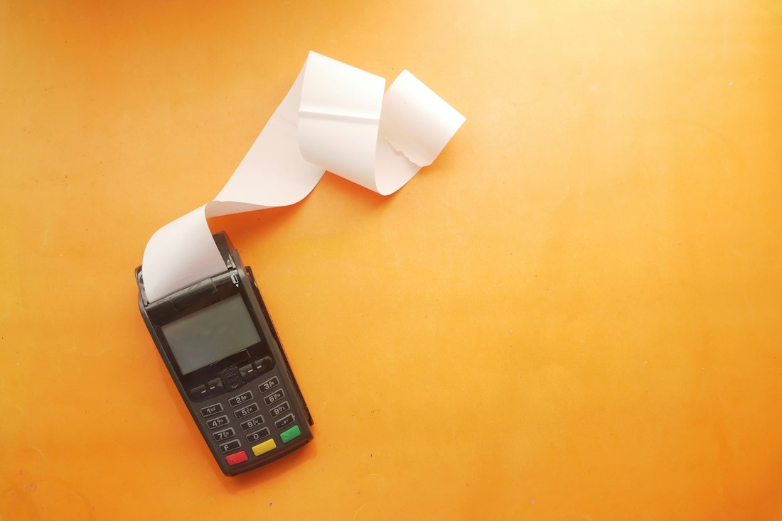 Black payment terminal