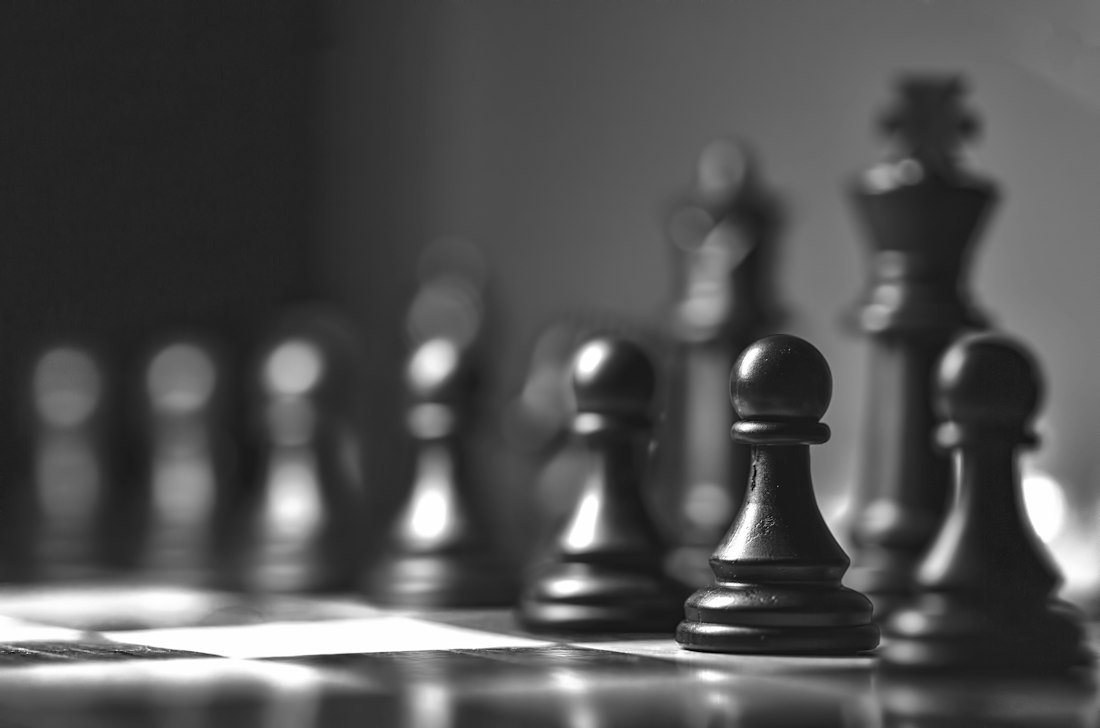 Chess pieces on a chessboard